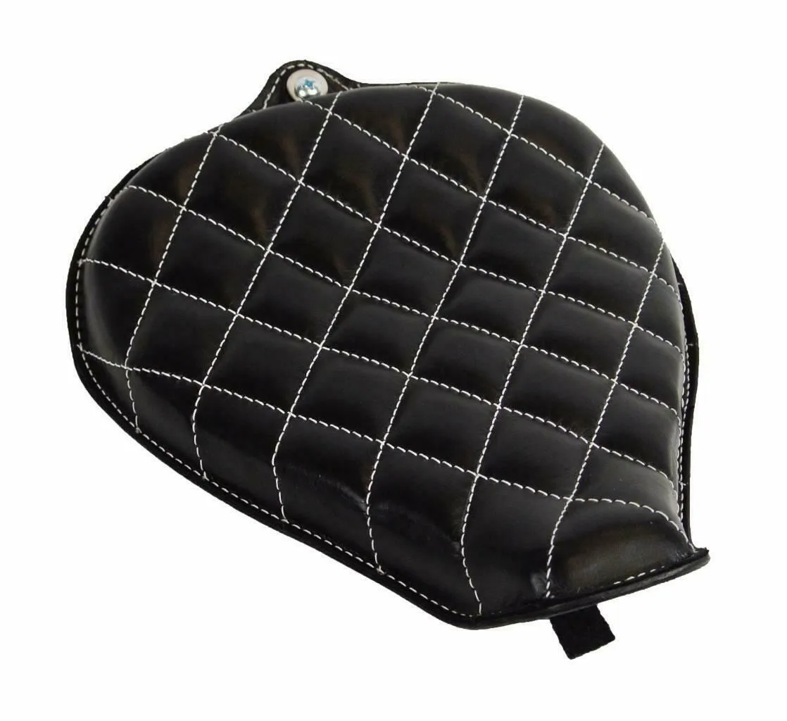 2004-2006 Sportster Harley On Frame Leather Seat Black White Stitch All Models