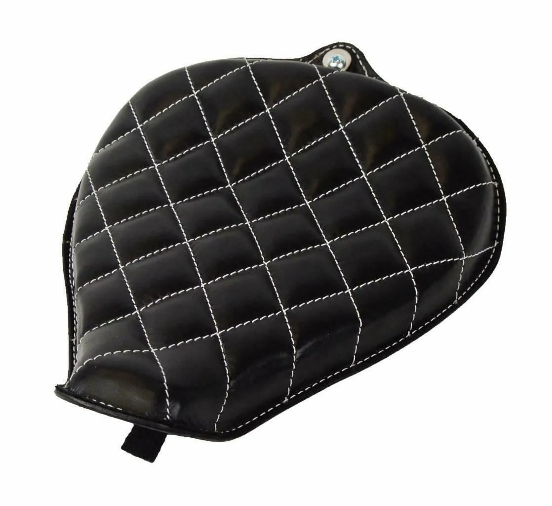 2004-2006 Sportster Harley On Frame Leather Seat Black White Stitch All Models