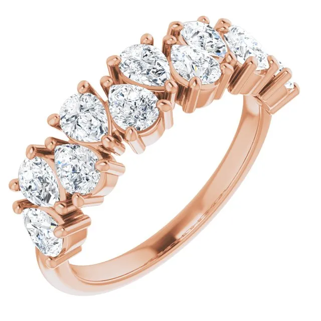 2.31 ct. Pear Cut Diamond Wedding Band