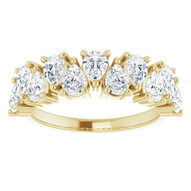 2.31 ct. Pear Cut Diamond Wedding Band