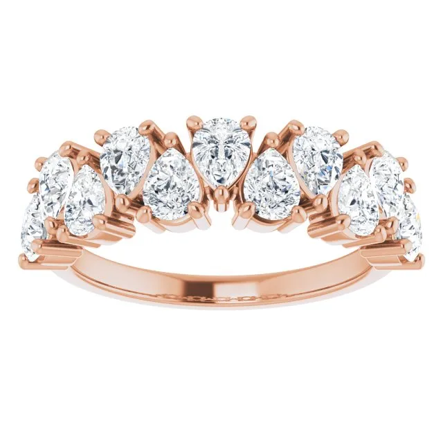 2.31 ct. Pear Cut Diamond Wedding Band