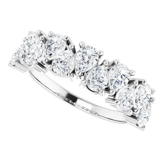2.31 ct. Pear Cut Diamond Wedding Band