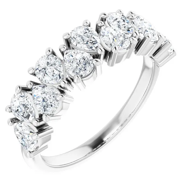 2.31 ct. Pear Cut Diamond Wedding Band
