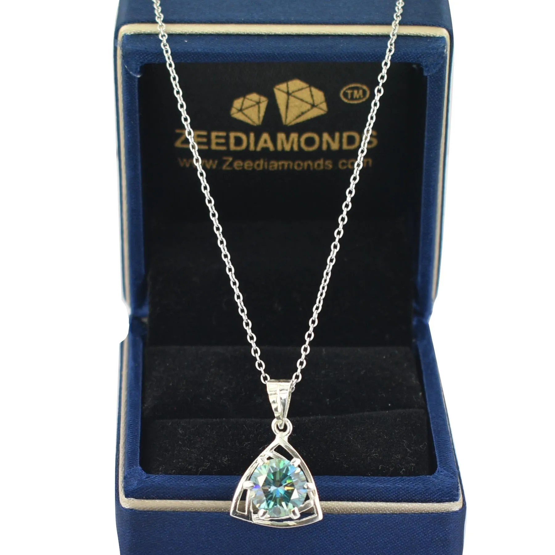 2.50 Carat Certified Vey Elegant Blue Diamond Solitaire Pendant in 925 Silver with Prong Setting, Great Shine & Elegant! Ideal Gift For Wife ,Girlfriend