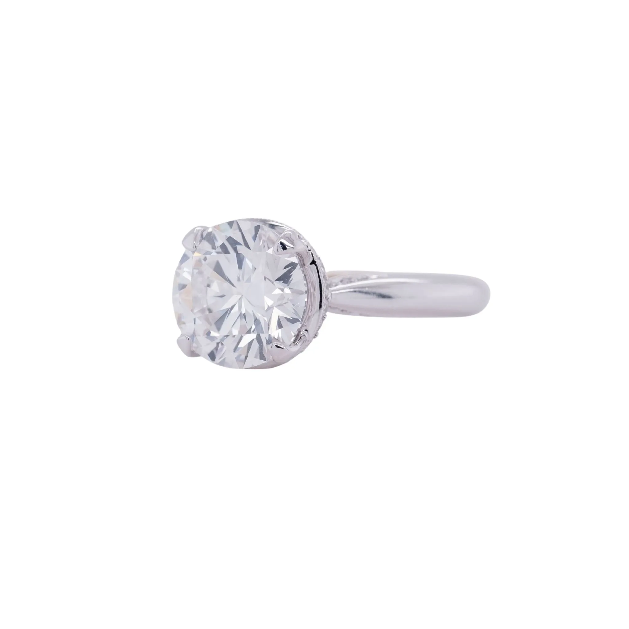 3.05 Carat Diamond Engagement Ring in 14k White Gold