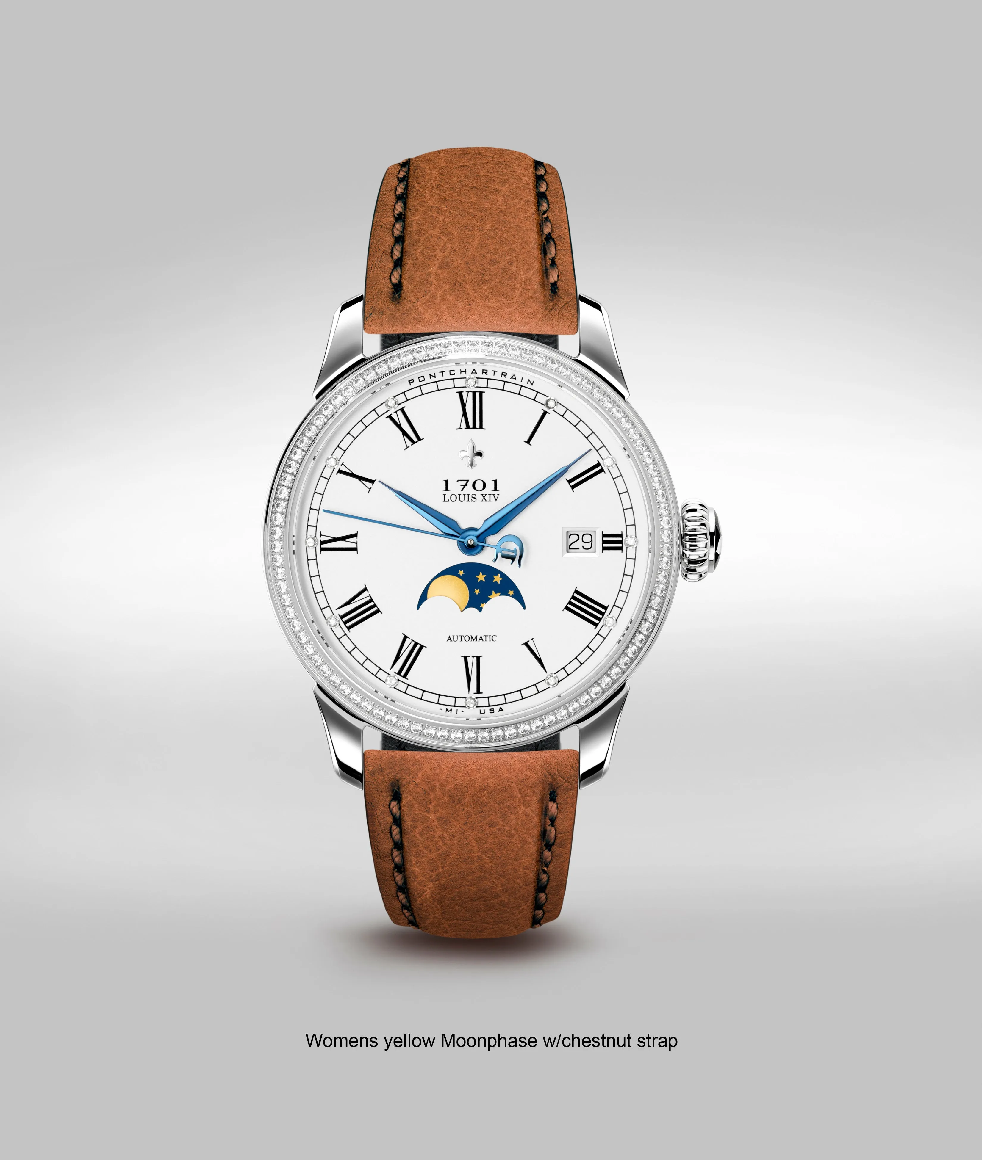 39mm Women's Pontchartrain Louis XIV Moonphase Exhibition