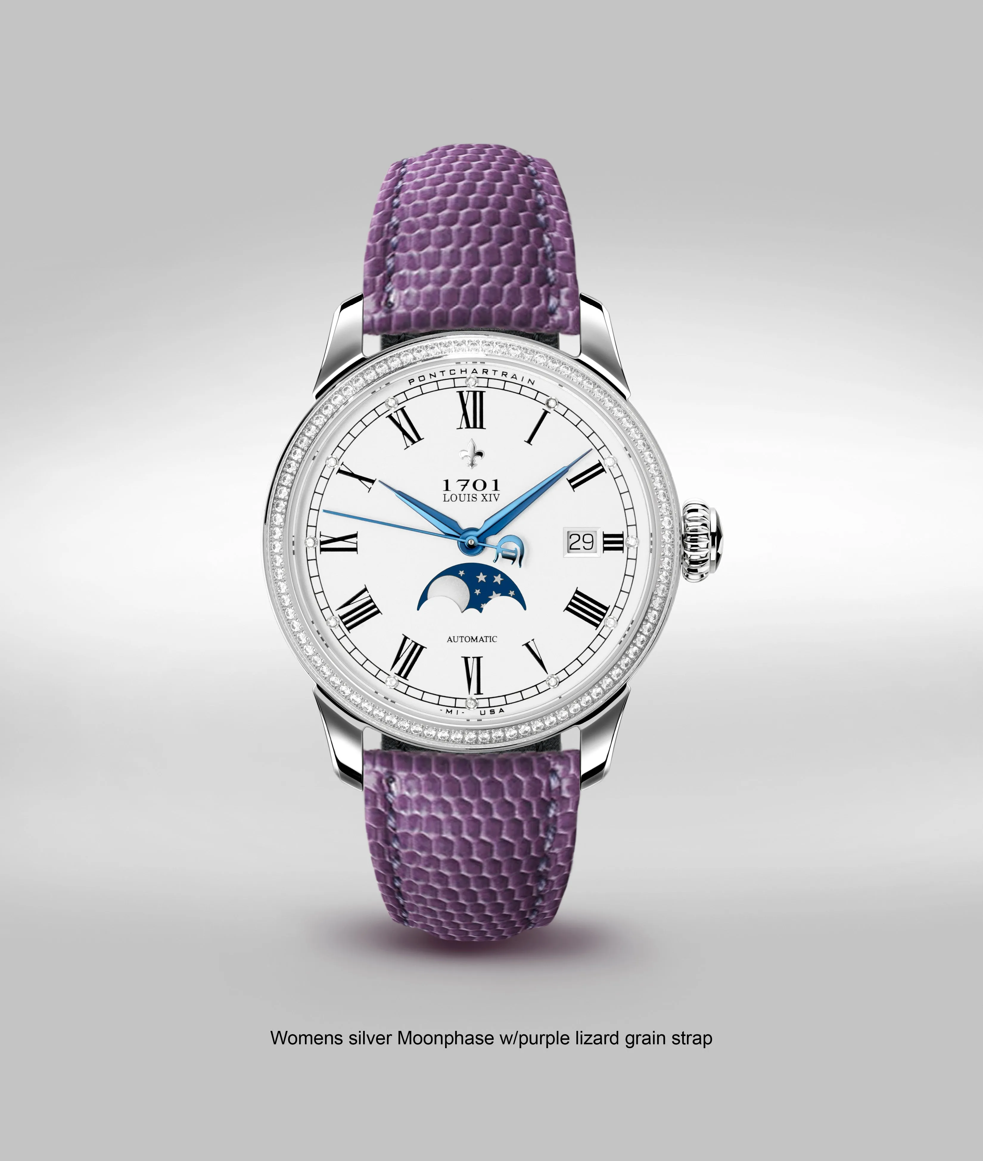 39mm Women's Pontchartrain Louis XIV Moonphase Exhibition