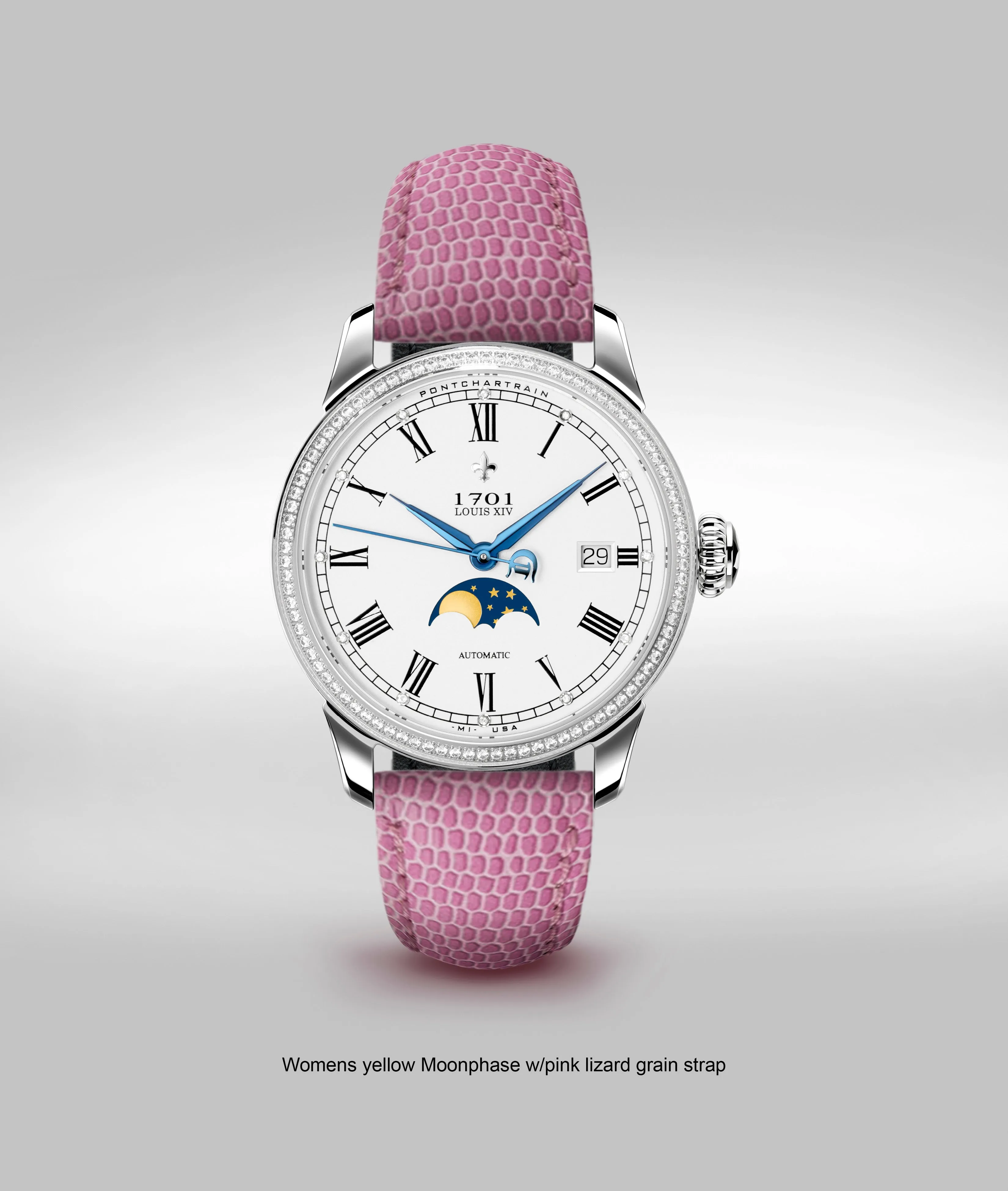 39mm Women's Pontchartrain Louis XIV Moonphase Exhibition