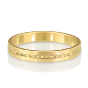 3mm Flat Milgrain Band