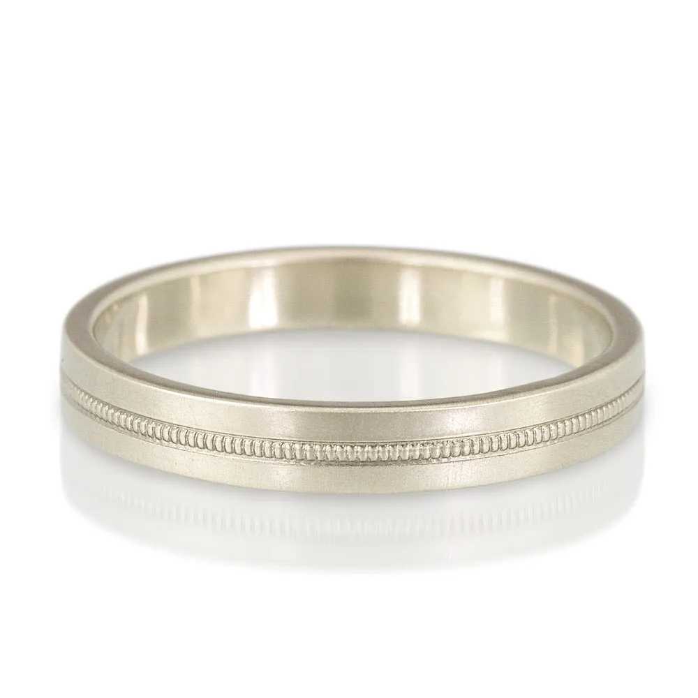 3mm Flat Milgrain Band