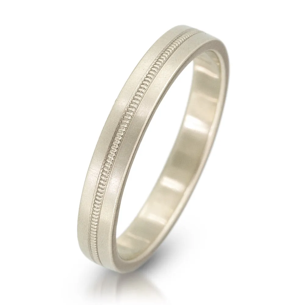 3mm Flat Milgrain Band
