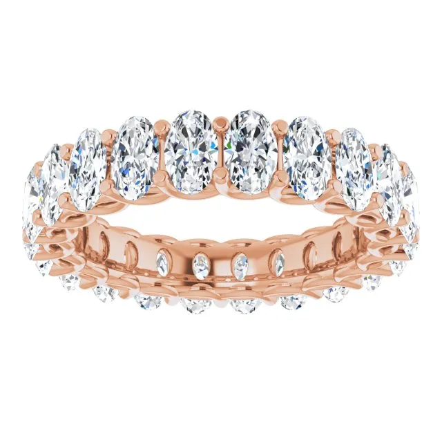 4.52 ct. Oval Diamond Eternity Band Double Trellis Setting