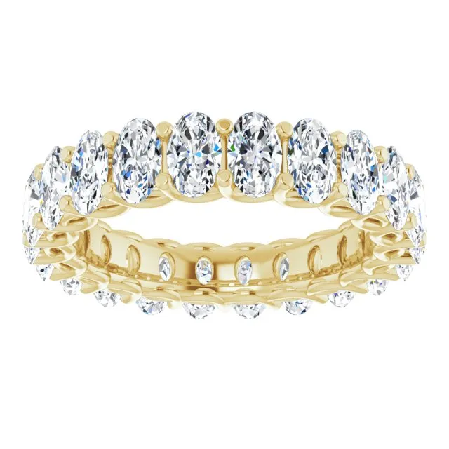 4.52 ct. Oval Diamond Eternity Band Double Trellis Setting