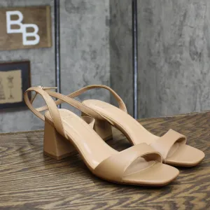 A New Day Womens Faux Leather Block Strap Heels 166caeaecbf543 Brown 7M