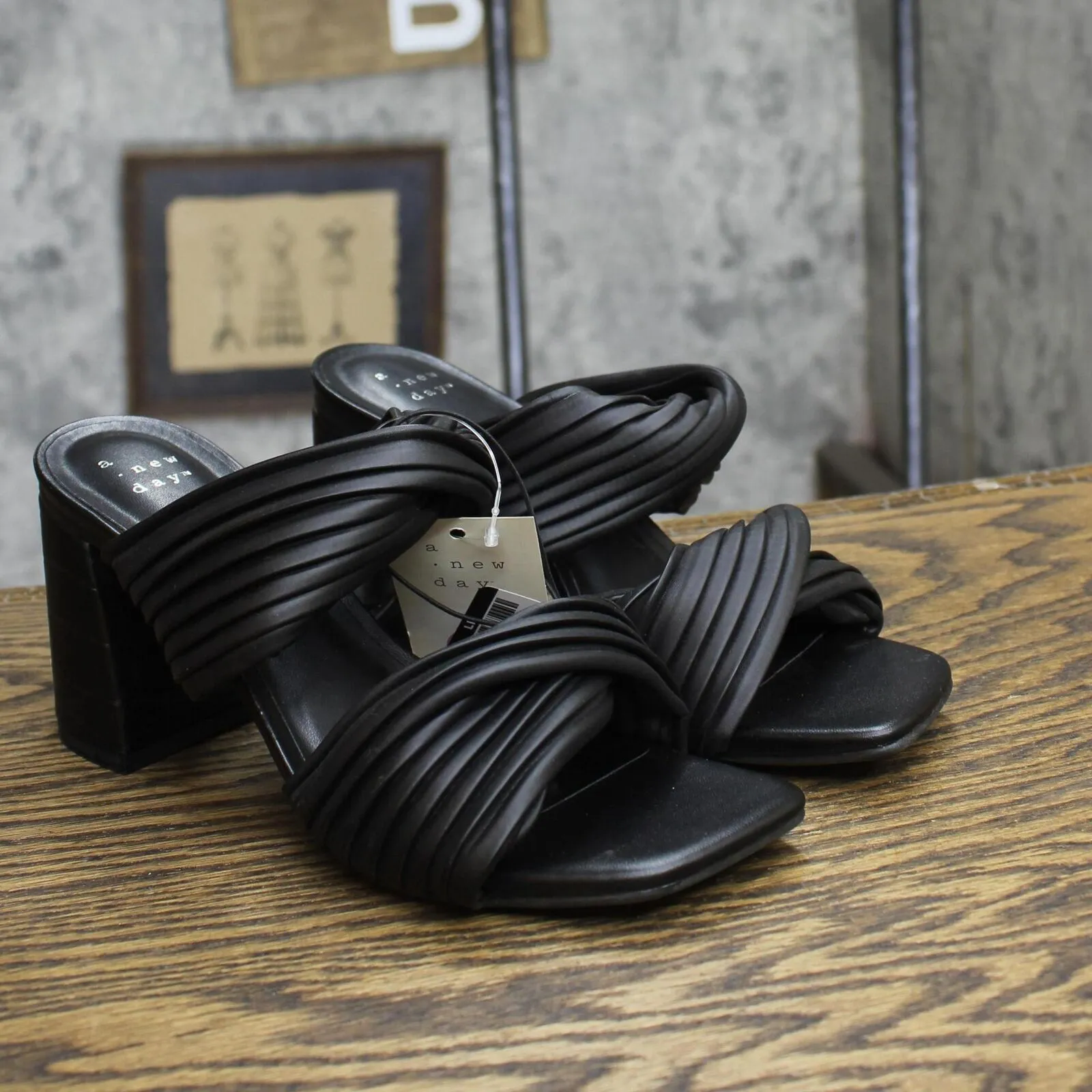 A New Day Womens Jessa Mule Heels 87931545 Black 6.5M