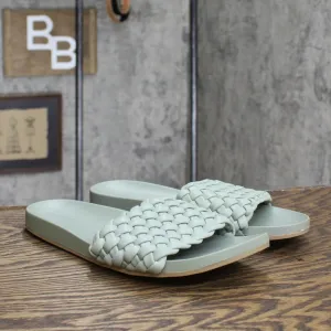 A New Day Women's Polly Woven Slide Sandals Light Green 11
