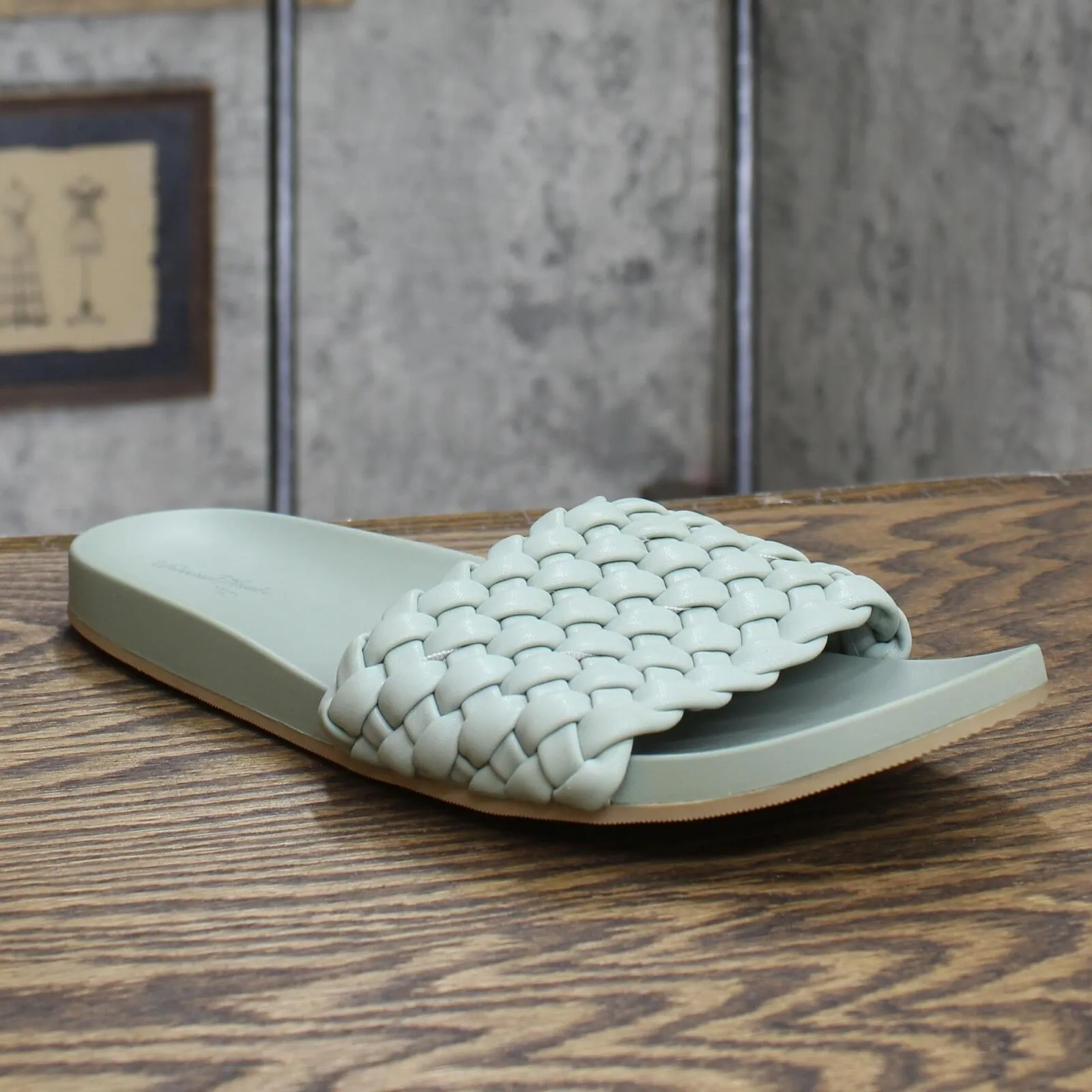 A New Day Women's Polly Woven Slide Sandals Light Green 11