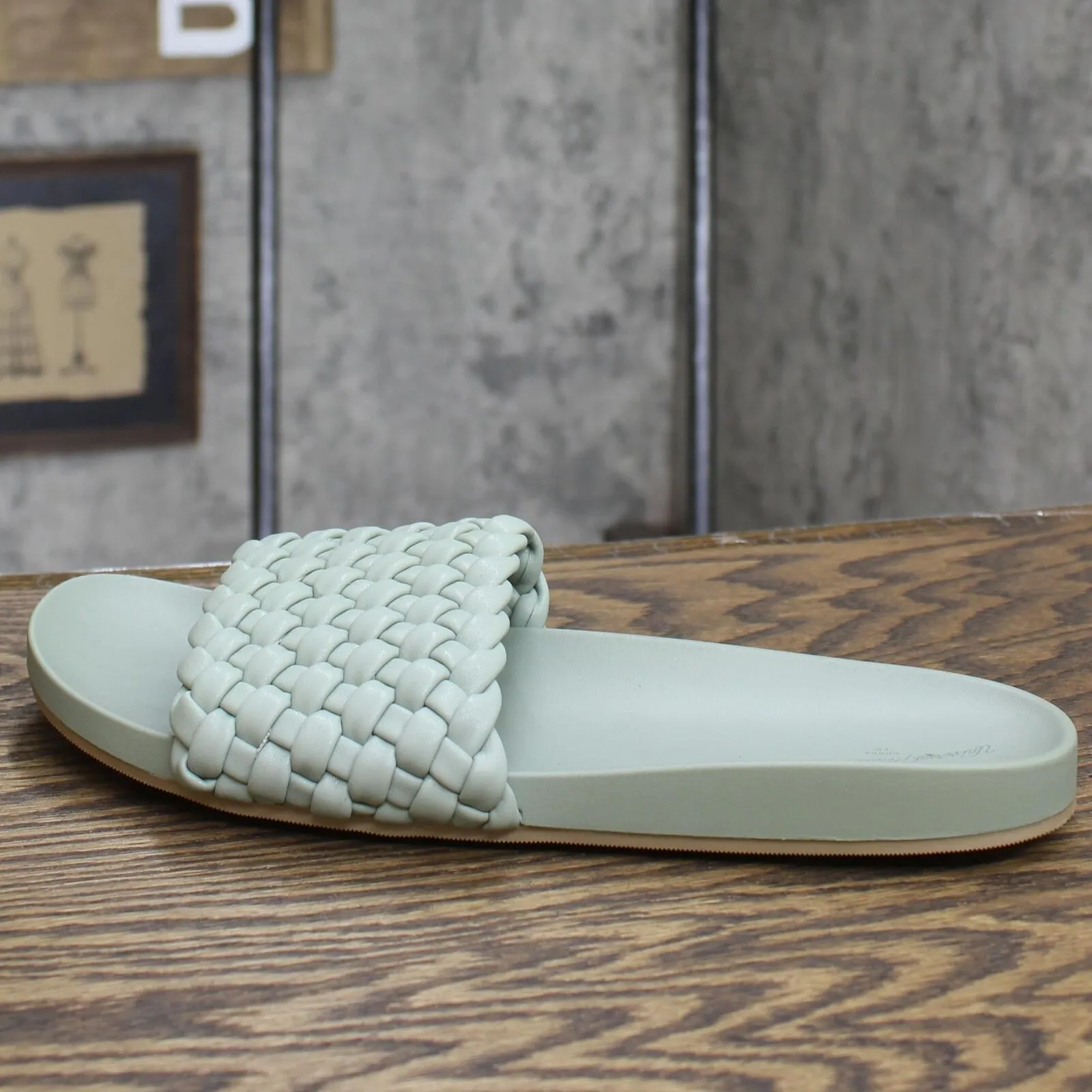 A New Day Women's Polly Woven Slide Sandals Light Green 11