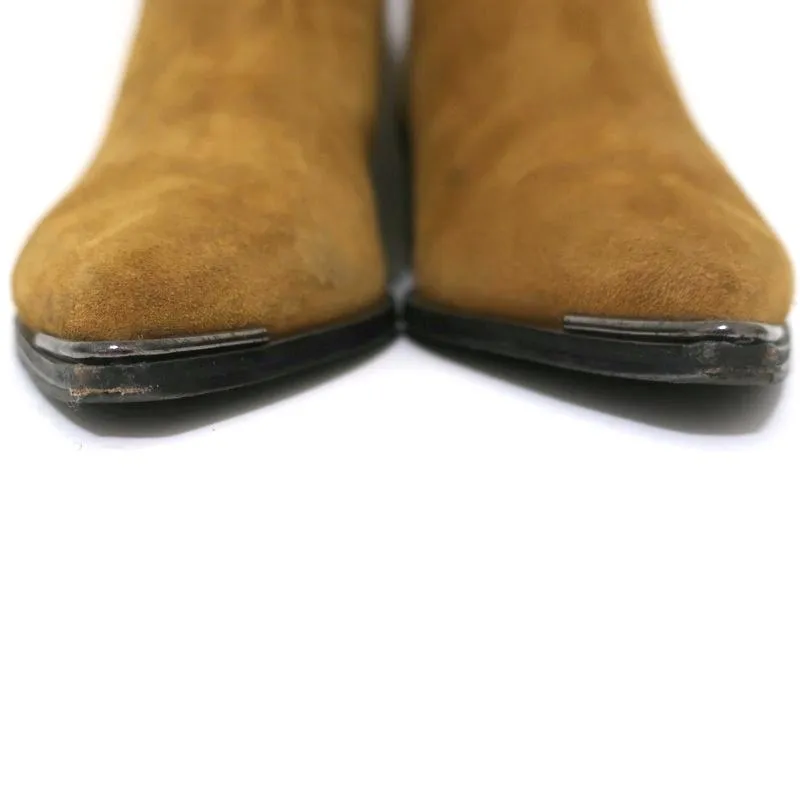 Acne Studios Ankle Boots Jensen Brown Suede Size 39 Pointed Toe Chelsea Booties
