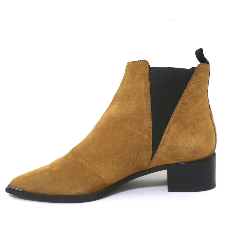 Acne Studios Ankle Boots Jensen Brown Suede Size 39 Pointed Toe Chelsea Booties