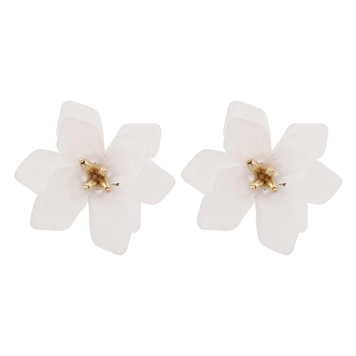 Acrylic & 18K Gold-Plated Floral Stud Earrings