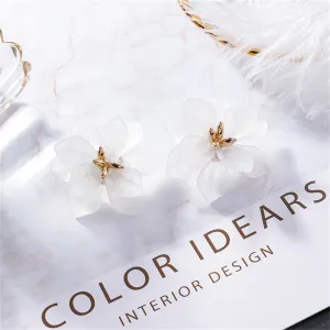 Acrylic & 18K Gold-Plated Floral Stud Earrings