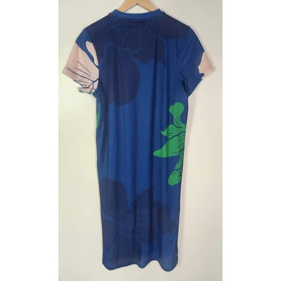 Adidas Originals Women's Sz. S FLORAL ENGRAVING LONG DRESS Hi Low