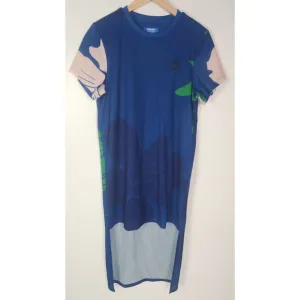 Adidas Originals Women's Sz. S FLORAL ENGRAVING LONG DRESS Hi Low