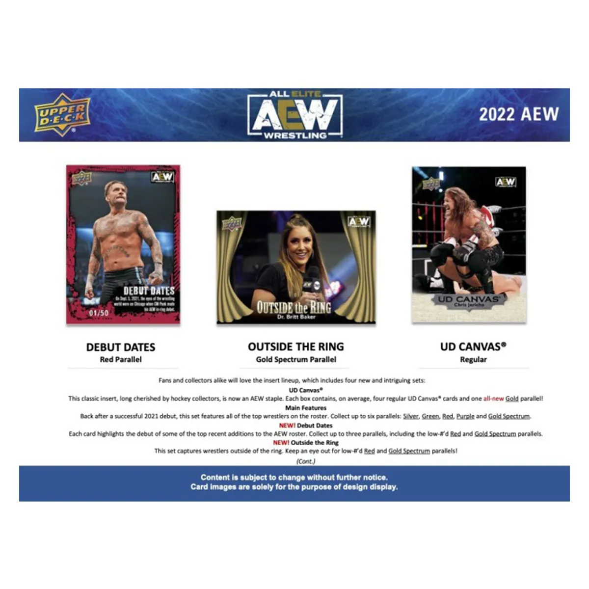 AEW - 2022 All Elite Wrestling Cards (Display of 16)