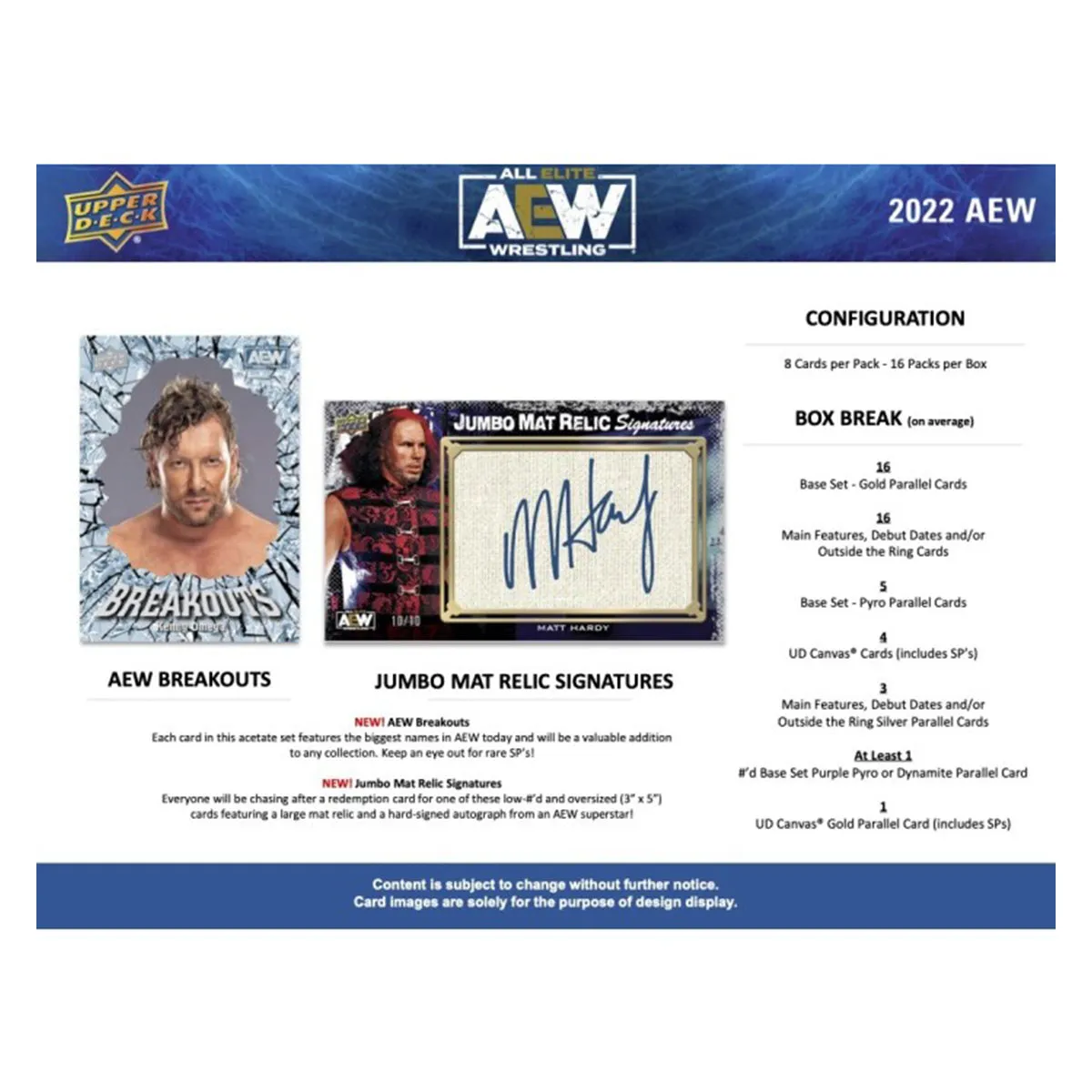 AEW - 2022 All Elite Wrestling Cards (Display of 16)