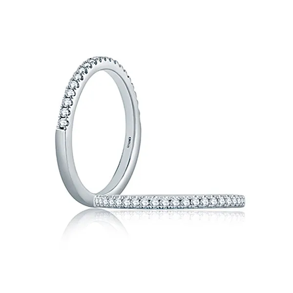 A.JAFFE French Pavé Half Circle Stackable Women's Wedding Band WR1044/16