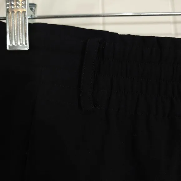 ALC Womens Midi Skirt Black Hanky Hem Paperbag Waist Lagenlook Pockets Size 8 M
