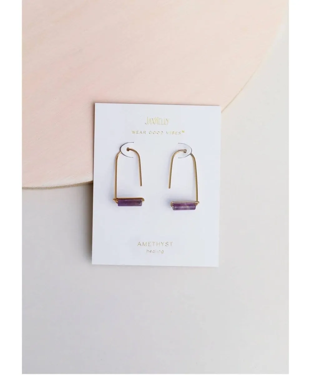 Amethyst Gemstone Drop Earrings