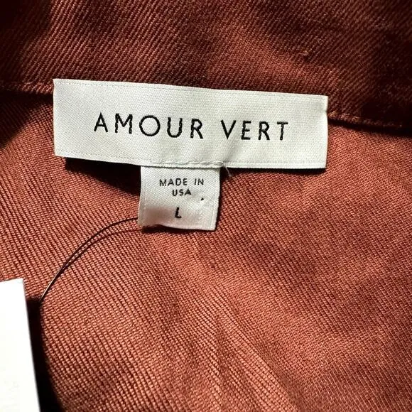 AMOUR VERT Tobie Femme Fete Stretch Linen Blazer Suit Jacket Sienna NWT Large