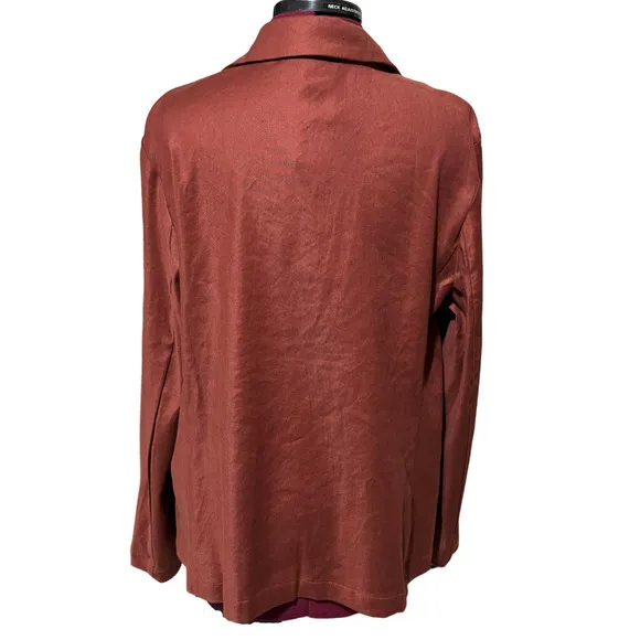 AMOUR VERT Tobie Femme Fete Stretch Linen Blazer Suit Jacket Sienna NWT Large
