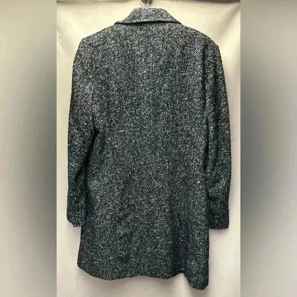 Anne Klein Women's Wool Blend Black and White Textured Jacket Size Large