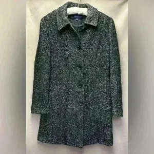 Anne Klein Women's Wool Blend Black and White Textured Jacket Size Large