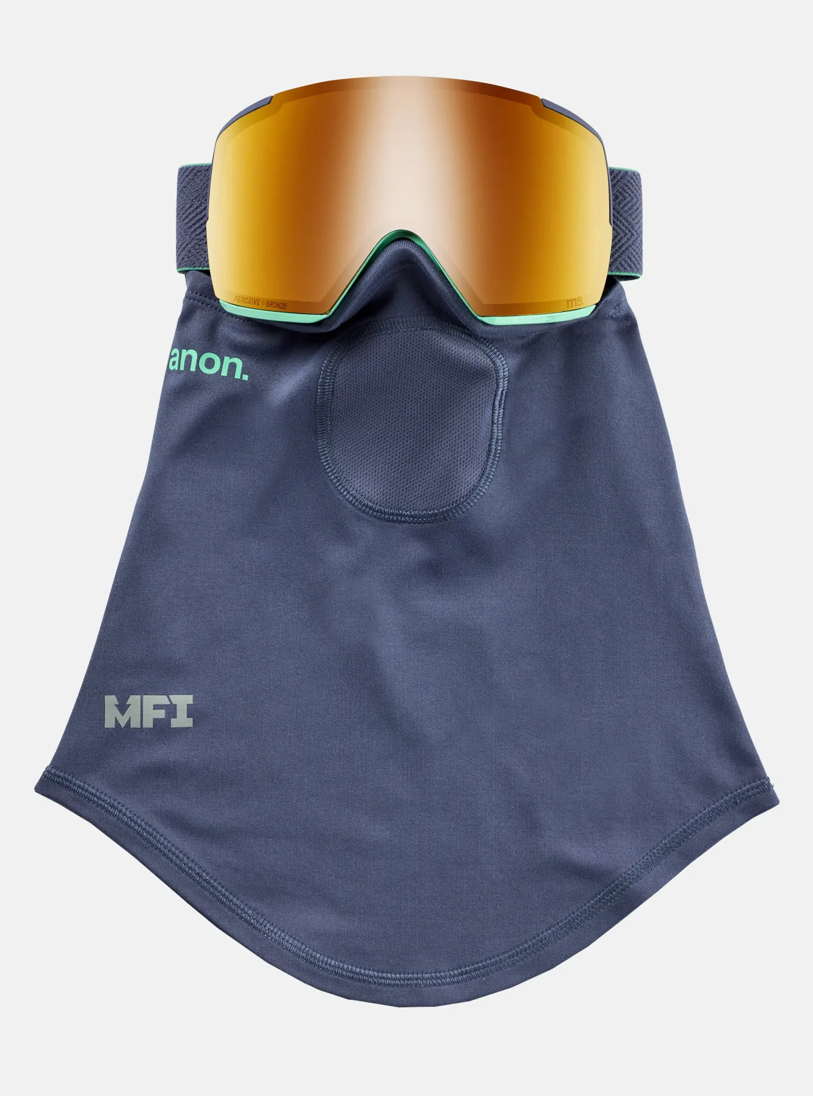 Anon M5 Goggles & MFI Face Mask & Spare Lens Low Bridge Fit Purple / Perceive Sunny Bronze Lens