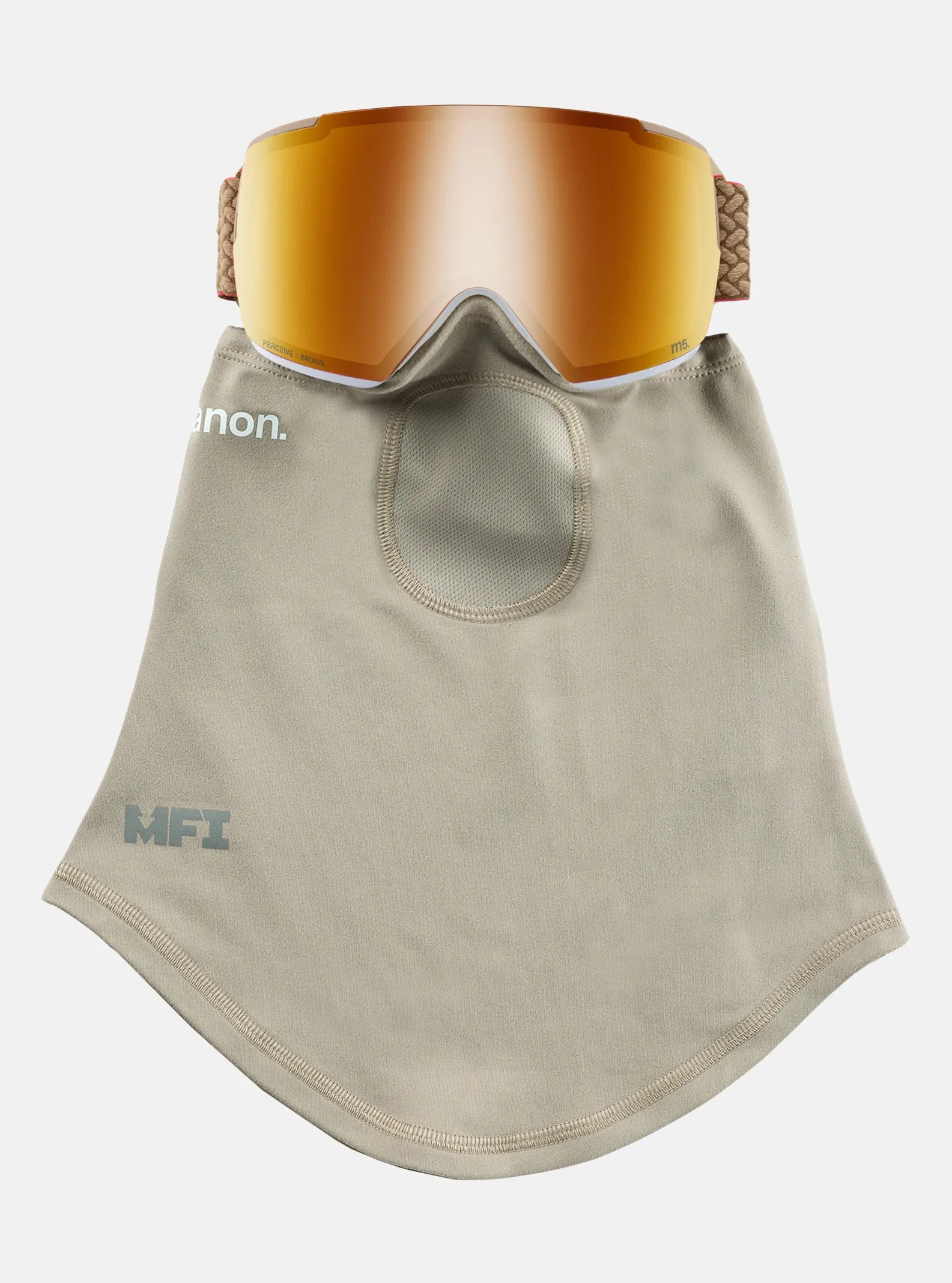Anon M5 Goggles & MFI Face Mask & Spare Lens Summit Taupe / Perceive Sunny Bronze Lens