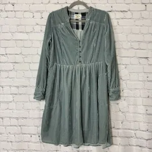 Anthropologie Holding Horses Crushed Velvet Dress Womens Size S Gray Long Sleeve