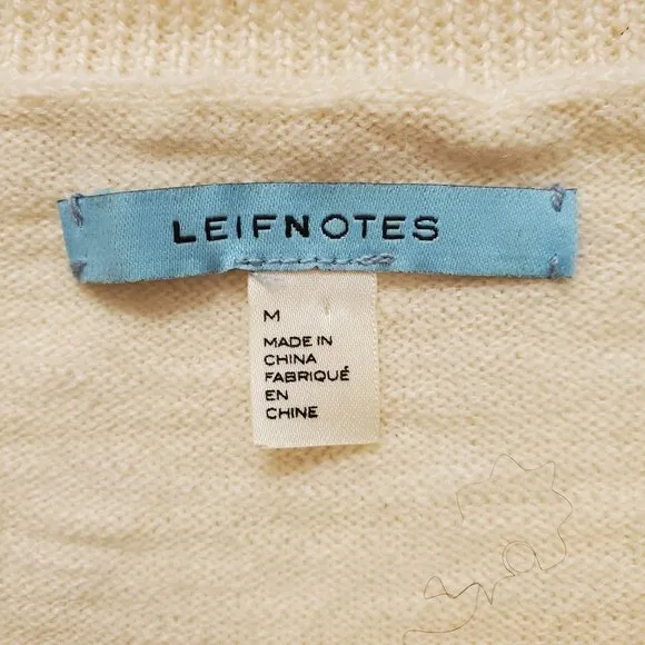 Anthropologie Leifnotes Women's Drawn Pleats Lace Cardigan Ivory Size Medium