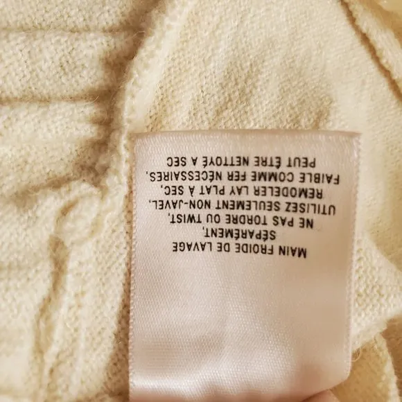 Anthropologie Leifnotes Women's Drawn Pleats Lace Cardigan Ivory Size Medium