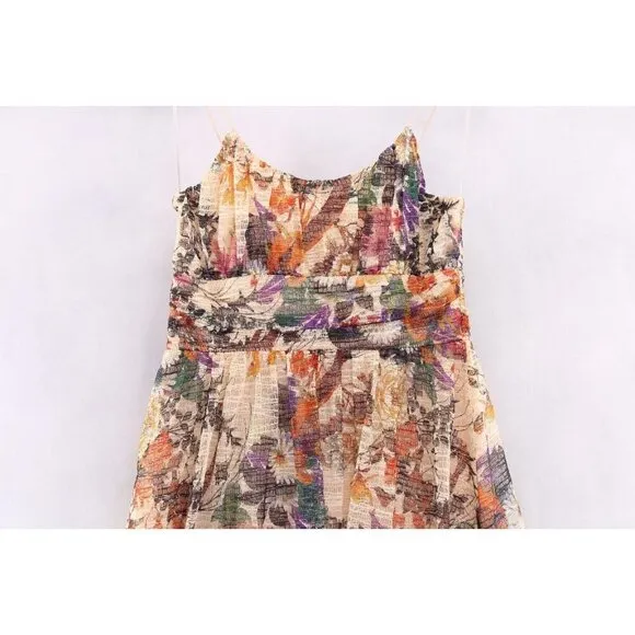 Anthropologie Maeve Women's McKenzie Floral Spaghetti Strap Lined Sundress Sz 10