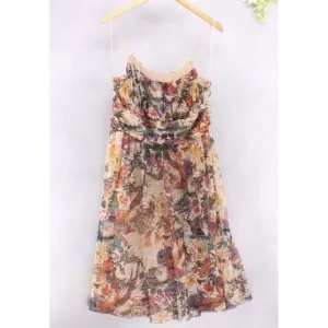 Anthropologie Maeve Women's McKenzie Floral Spaghetti Strap Lined Sundress Sz 10