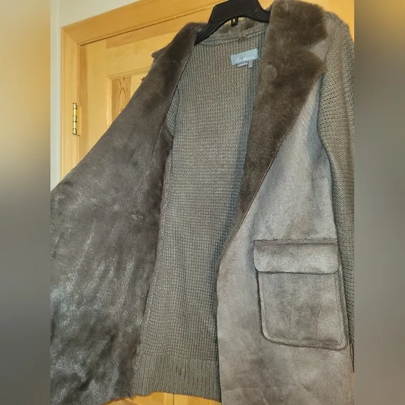 Anthropologie Piper Faux Suede &amp; Knit Jacket Women's Size Small