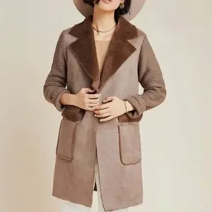 Anthropologie Piper Faux Suede &amp; Knit Jacket Women's Size Small