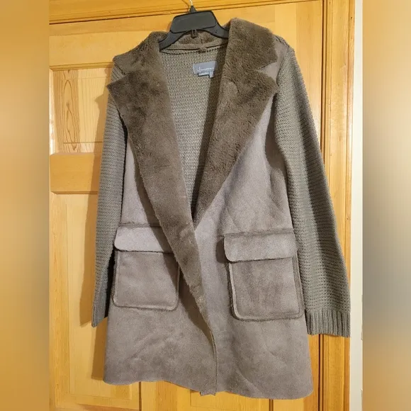 Anthropologie Piper Faux Suede &amp; Knit Jacket Women's Size Small