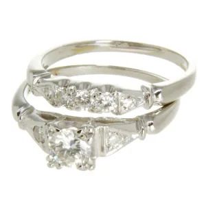 Art Deco Platinum Diamond Wedding Set