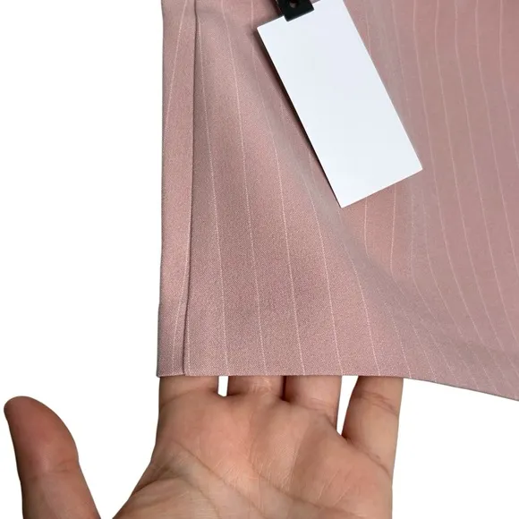 ASTR The Label Women's Milani Tailored Skirt Pink Stripe Preppy Academia Small