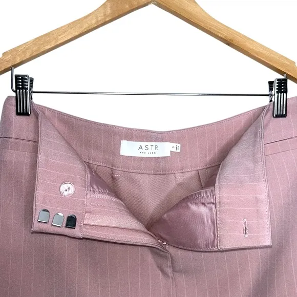 ASTR The Label Women's Milani Tailored Skirt Pink Stripe Preppy Academia Small